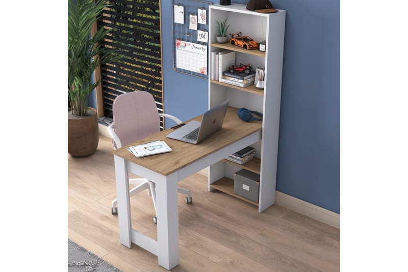Skrivbord Jaan 53,8x120 cm Vit/Brun - Hanah Home - Möbler - Bord & matgrupp - Kontorsbord - Skrivbord