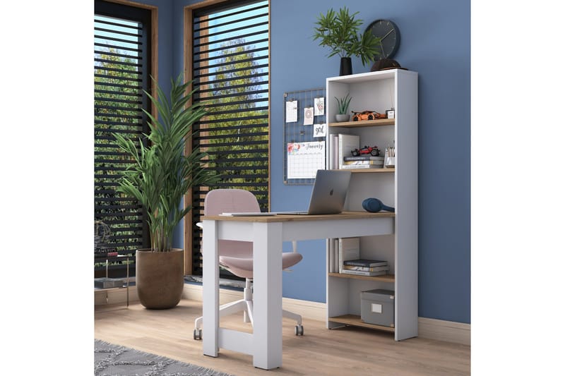 Jaan Skrivbord 53,8x120 cm Vit/Brun - Hanah Home - Möbler - Bord & matgrupp - Kontorsbord - Skrivbord