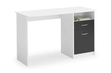 Jackson Skrivbord 123 cm med Förvaring Hylla + Låda + Skåp - Vit/Svart - Möbler - Bord & matgrupp - Kontorsbord - Skrivbord