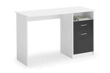 Jackson Skrivbord 123 cm med Förvaring Hylla + Låda + Skåp - Vit/Svart - Möbler - Bord & matgrupp - Kontorsbord - Skrivbord