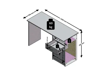 Jackson Skrivbord 123 cm med Förvaring Hylla + Låda + Skåp - Vit/Trä - Möbler - Bord & matgrupp - Kontorsbord - Skrivbord