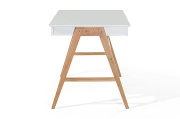 Jahnyia Skrivbord 120 cm med Förvaring 2 Lådor - Vit/Ek - Möbler - Bord & matgrupp - Kontorsbord - Skrivbord