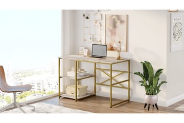 Skrivbord Juna 120x60 cm Vit/Guld - Hanah Home - Möbler - Bord & matgrupp - Kontorsbord - Skrivbord