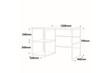 Skrivbord Juna 120x60 cm Vit/Guld - Hanah Home - Möbler - Bord & matgrupp - Kontorsbord - Skrivbord