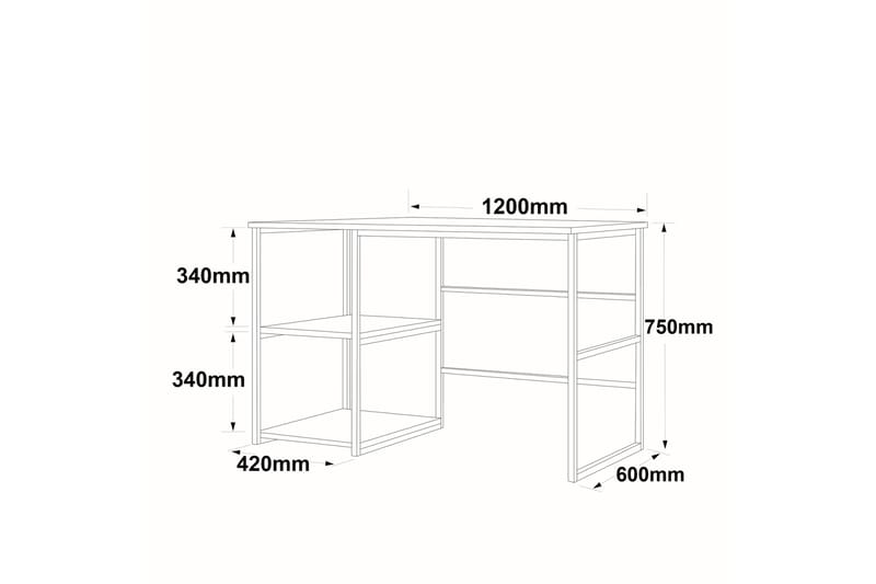 Skrivbord Juna 120x60 cm Vit/Guld - Hanah Home - Möbler - Bord & matgrupp - Kontorsbord - Skrivbord