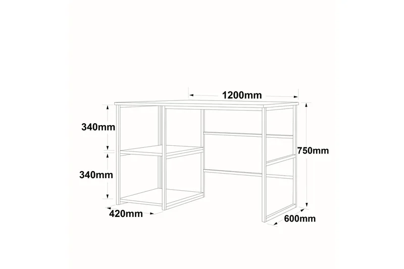 Juna Skrivbord 120x60 cm Vit/Guld - Hanah Home - Möbler - Bord & matgrupp - Kontorsbord - Skrivbord