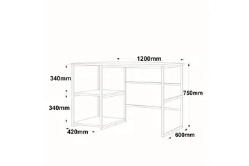 Juna Skrivbord 120x60 cm Vit/Guld - Hanah Home - Möbler - Bord & matgrupp - Kontorsbord - Skrivbord