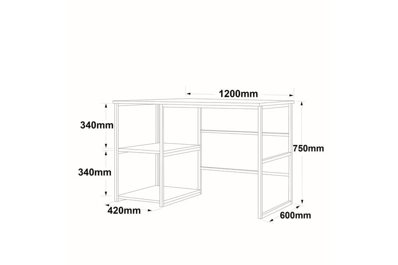 Juna Skrivbord 120x60 cm Vit/Guld - Hanah Home - Möbler - Bord & matgrupp - Kontorsbord - Skrivbord