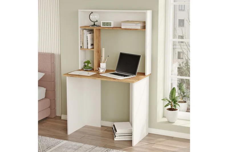 Kaiji Skrivbord 90x51,6 cm Mörkblå/Vit, Hanah Home