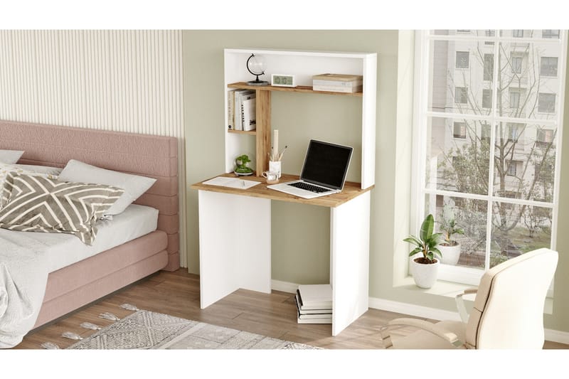 Skrivbord Kaiji 90x51,6 cm Mörkblå/Vit - Hanah Home - Möbler - Bord & matgrupp - Kontorsbord - Skrivbord