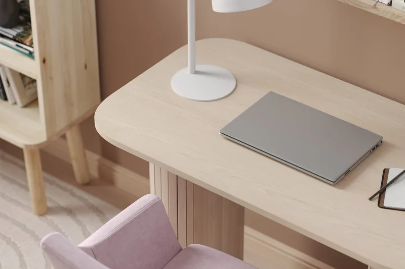 Kopparbo Skrivbord 100 cm Vitlaserad Ek - Ljust vitlaserat ekträ - Möbler - Bord & matgrupp - Kontorsbord - Skrivbord