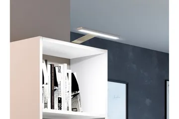 Kylien Skrivbord 125 cm LED-belysning Förvaring Bokhylla Vit - Mörk Ask - Möbler - Bord & matgrupp - Kontorsbord - Skrivbord