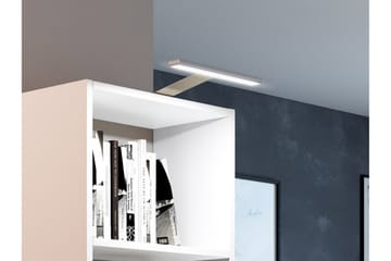 Kylien Skrivbord 125 cm LED-belysning Förvaring Bokhylla Vit - Vit - Möbler - Bord & matgrupp - Kontorsbord - Skrivbord