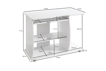 Lamesteer Skrivbord 90 cm med Förvaring Hyllor på Hjul - Vit - Möbler - Bord & matgrupp - Kontorsbord - Skrivbord