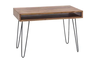 Langner Skrivbord 110 cm med Förvaring Hylla - Massivt Trä/Svart - Möbler - Bord & matgrupp - Kontorsbord - Skrivbord