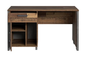 Lazarius Skrivbord 155 cm med Förvaring Skåp + Låda + Hylla - Brun/Grå - Möbler - Bord & matgrupp - Kontorsbord - Skrivbord