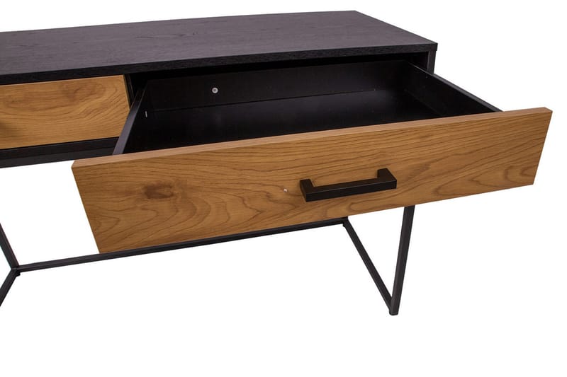 Skrivbord Limmen 120 cm med Förvaring 2 Lådor - Ekfärg/Svart - Skrivbord - Datorbord