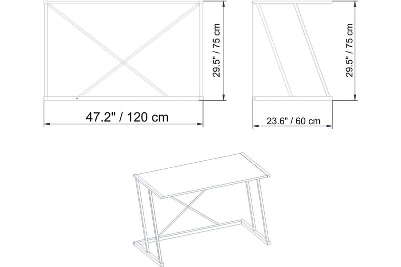 Skrivbord Maglaby 120 cm - Brun - Skrivbord - Datorbord