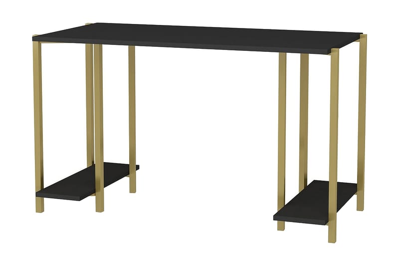 Malem Skrivbord 60x73,8x125,2 cm med förvaring - Guld/Antracit - Möbler - Bord & matgrupp - Kontorsbord - Skrivbord