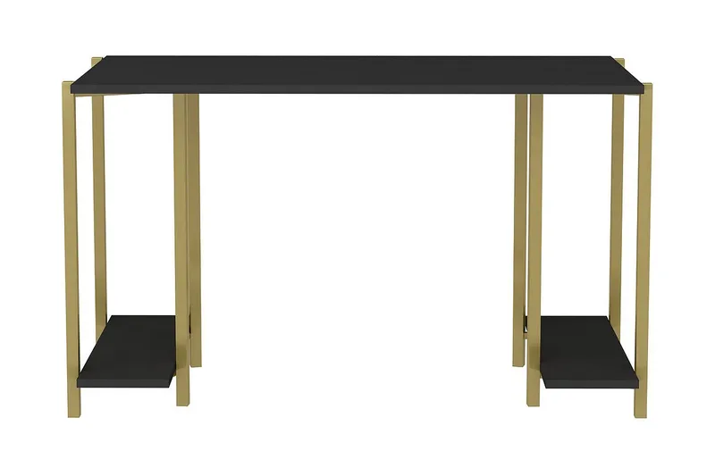 Malem Skrivbord 60x73,8x125,2 cm med förvaring, Guld/Antracit