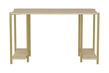 Malem Skrivbord 60x73,8x125,2 cm med förvaring - Guld/Brun - Möbler - Bord & matgrupp - Kontorsbord - Skrivbord