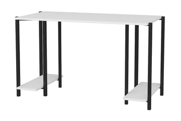 Malem Skrivbord 60x73,8x125,2 cm med förvaring - Svart/Vit - Möbler - Bord & matgrupp - Kontorsbord - Skrivbord