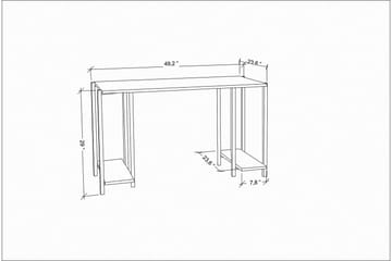 Malem Skrivbord 60x73,8x125,2 cm med förvaring - Svart/Vit - Möbler - Bord & matgrupp - Kontorsbord - Skrivbord
