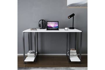 Malem Skrivbord 60x73,8x125,2 cm med förvaring - Svart/Vit - Möbler - Bord & matgrupp - Kontorsbord - Skrivbord