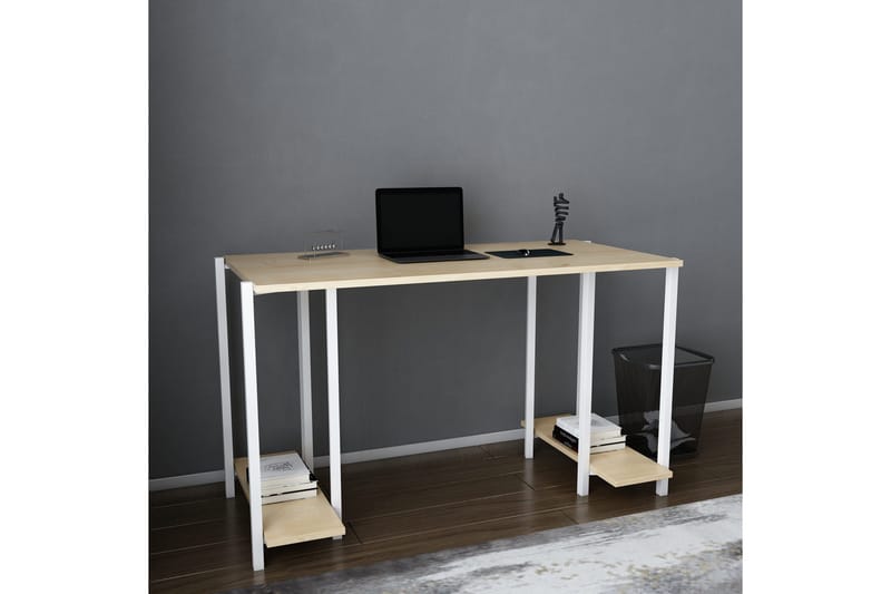 Malem Skrivbord 60x73,8x125,2 cm med förvaring - Vit - Möbler - Bord & matgrupp - Kontorsbord - Skrivbord