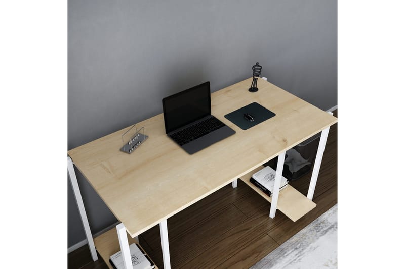 Malem Skrivbord 60x73,8x125,2 cm med förvaring - Vit - Möbler - Bord & matgrupp - Kontorsbord - Skrivbord