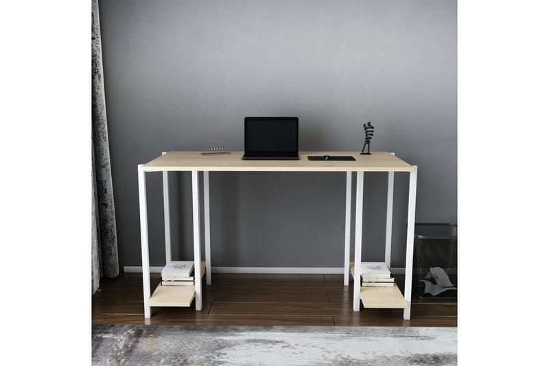 Malem Skrivbord 60x73,8x125,2 cm med förvaring - Vit - Möbler - Bord & matgrupp - Kontorsbord - Skrivbord