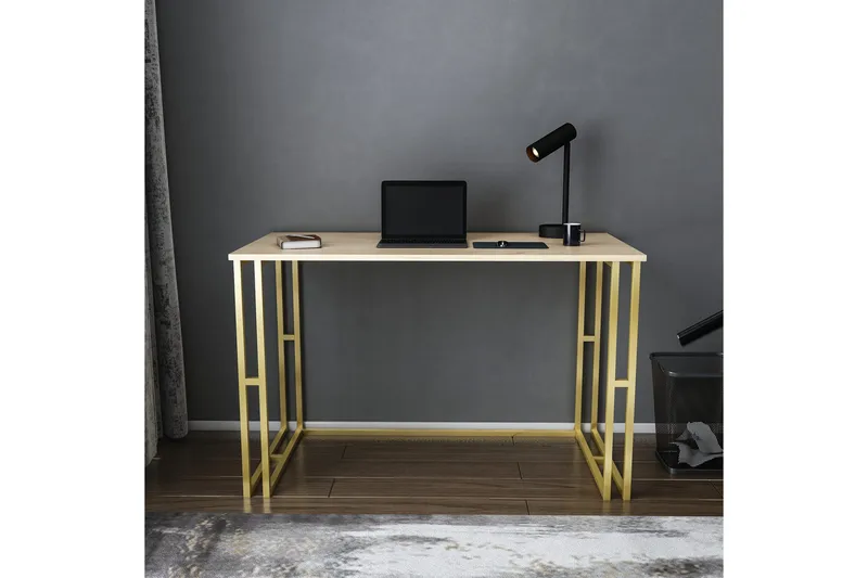 Malem Skrivbord 60x74,8x120 cm - Guld/Brun - Möbler - Bord & matgrupp - Kontorsbord - Skrivbord