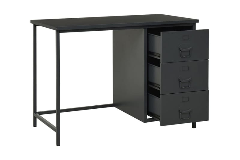 Skrivbord med lådor industriell antracit 105x52x75 cm stål - Antracit - Skrivbord - Datorbord