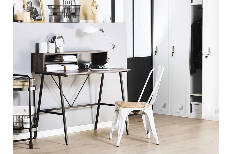 Mekesha Skrivbord 100 cm med Förvaring Hyllor - Mörkbrun - Möbler - Bord & matgrupp - Kontorsbord - Skrivbord