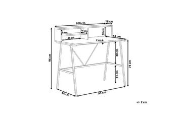 Mekesha Skrivbord 100 cm med Förvaring Hyllor - Mörkbrun - Möbler - Bord & matgrupp - Kontorsbord - Skrivbord