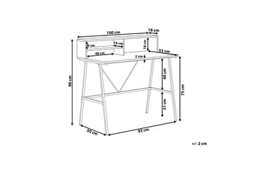 Mekesha Skrivbord 100 cm med Förvaring Hyllor - Mörkbrun - Möbler - Bord & matgrupp - Kontorsbord - Skrivbord