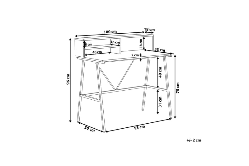 Mekesha Skrivbord 100 cm med Förvaring Hyllor - Mörkbrun - Möbler - Bord & matgrupp - Kontorsbord - Skrivbord