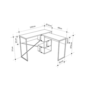 Menora Skrivbord 110 cm - Sapphire Oak - Möbler - Bord & matgrupp - Kontorsbord - Skrivbord - Hörnskrivbord