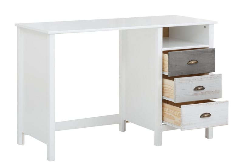 Meridian Skrivbord 140 cm - Vit/Ljusgrå/Mörkgrå - Möbler - Bord & matgrupp - Kontorsbord - Skrivbord