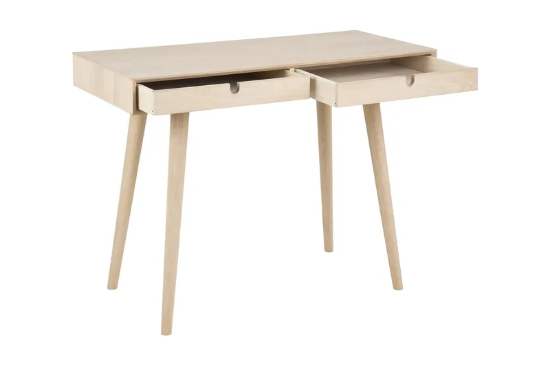 Myrviken Skrivbord 100 cm med Förvaring 2 Lådor - Vitlaserad Ek - Möbler - Bord & matgrupp - Kontorsbord - Skrivbord