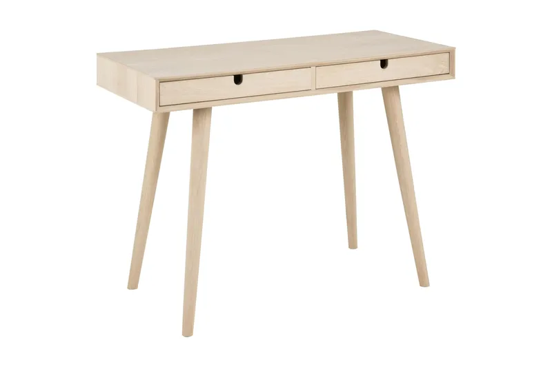 Myrviken Skrivbord 100 cm med Förvaring 2 Lådor - Vitlaserad Ek - Möbler - Bord & matgrupp - Kontorsbord - Skrivbord