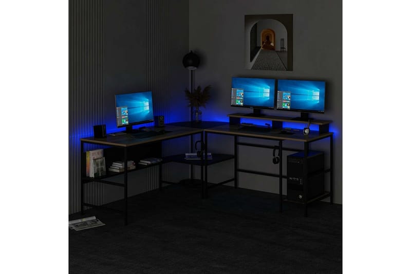 Nafe Hörnskrivbord - Guld/Svart - Möbler - Bord & matgrupp - Kontorsbord - Skrivbord - Hörnskrivbord