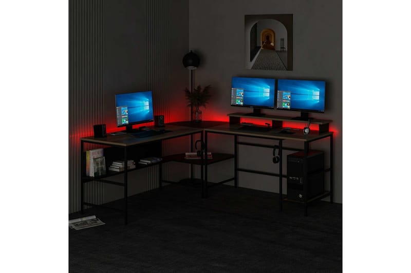 Nafe Hörnskrivbord - Guld/Svart - Möbler - Bord & matgrupp - Kontorsbord - Skrivbord - Hörnskrivbord