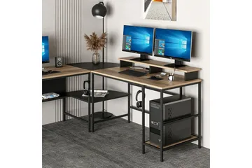 Nafe Hörnskrivbord - Guld/Svart - Möbler - Bord & matgrupp - Kontorsbord - Skrivbord - Hörnskrivbord