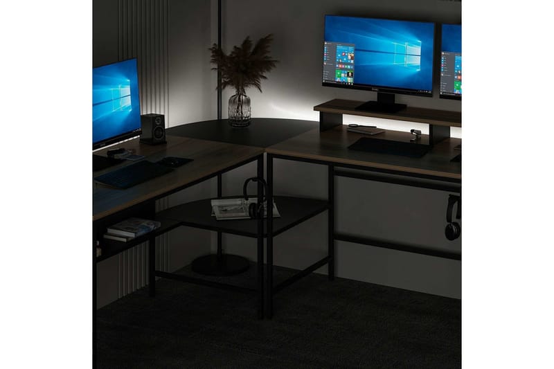 Nafe Hörnskrivbord - Guld/Svart - Möbler - Bord & matgrupp - Kontorsbord - Skrivbord - Hörnskrivbord