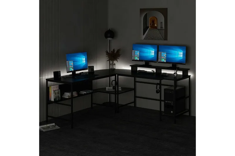 Nafe Hörnskrivbord - Svart - Möbler - Bord & matgrupp - Kontorsbord - Skrivbord - Hörnskrivbord