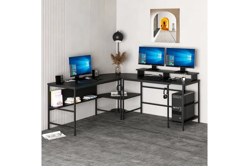 Nafe Hörnskrivbord - Svart - Möbler - Bord & matgrupp - Kontorsbord - Skrivbord - Hörnskrivbord