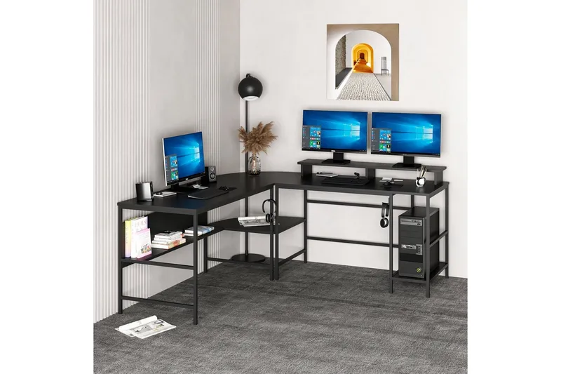 Nafe Hörnskrivbord - Svart - Möbler - Bord & matgrupp - Kontorsbord - Skrivbord - Hörnskrivbord