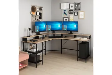 Naina Hörnskrivbord - Guld - Möbler - Bord & matgrupp - Kontorsbord - Skrivbord - Hörnskrivbord