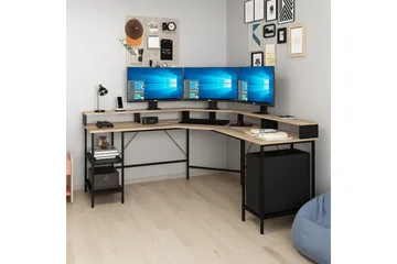 Naina Hörnskrivbord - Guld - Möbler - Bord & matgrupp - Kontorsbord - Skrivbord - Hörnskrivbord